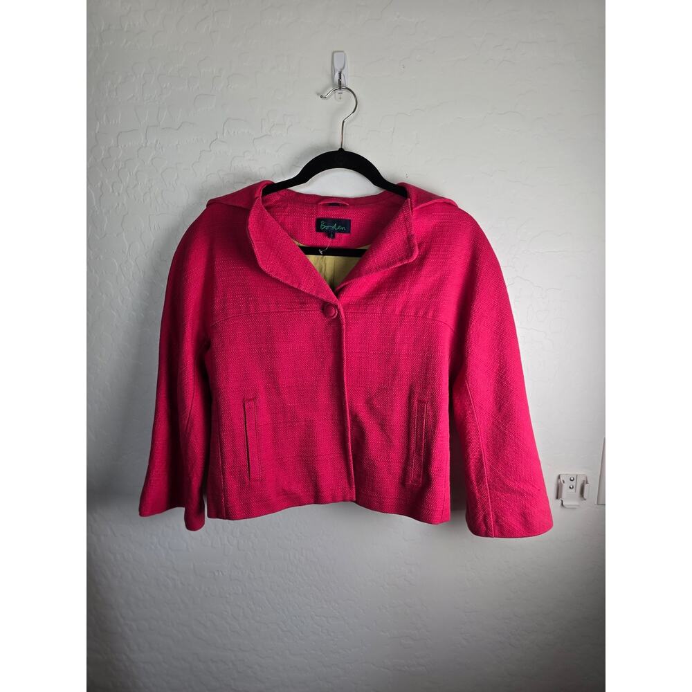 Boden linen Jacket size 10 small? Pink 100 coton - Picture 1 of 5